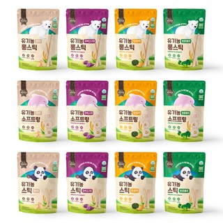 지구로운 유기농아기과자 12종세트, 400g, 1세트, 스틱4종 롱스틱4종 소프트링4종 - 총12종