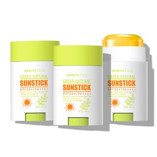 스포메틱스 그린 네츄럴 투명 선스틱 23gx3 [SPF50+/PA++++], 23g, 3개