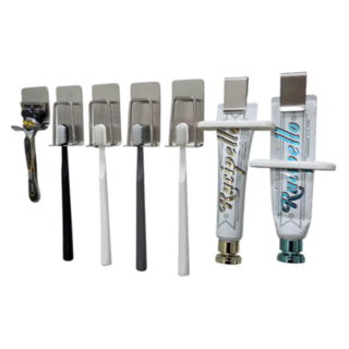 브로픽 무타공 치약걸이 사용 모습