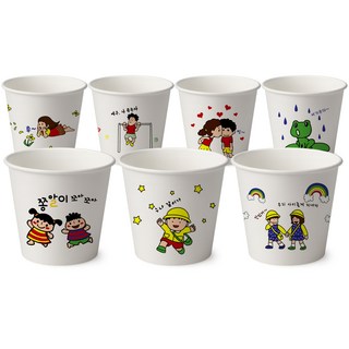 아이들 예쁜 캐릭터 종이컵 180ml, 1개, 1000개입