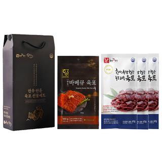 횡성축협한우 강원산돈 육포 선물세트 1호 (한우육포 40gx3 + 한돈육포 100gx1), 1개