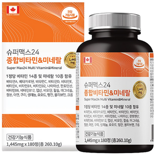 힐링팩토리 슈퍼맥스 24종 종합비타민 멀티 미네랄 영양제, 180정, 1개