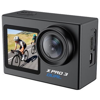 에이스원코리아 XPRO3 DUAL 액션캠 듀얼스크린 오토바이 자전거 블랙박스 바디캠 손떨림방지 4K 60FPS 방수카메라 왜곡보정 리모컨