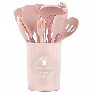 Keyiyijia 실리콘 주방 조리도구세트 CJ001, 11종, 핑크, 1개