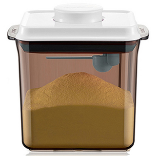 밀키보틀 분유 보관통 600g 가운데형, 브라운 투명 + 화이트, 1개