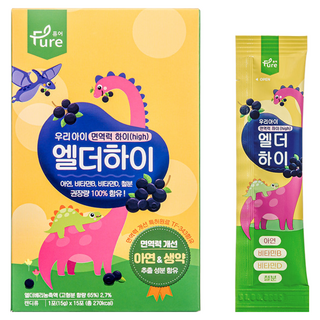 [어린이식약처인증] 어린이 비타민 젤리 스틱 유아 키즈 아기 간식 아연 면역력 건강 엘더베리 스틱젤리, 225g, 1개