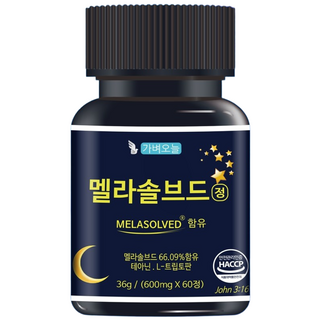 가벼오늘 멜라솔브드 단독배합비 식약처 인정 600mg, 60정, 1개