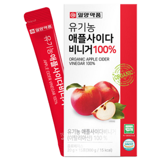 일양약품 유기농 애플사이다비니거 100% 이탈리아산 HACCP 스틱 15포 1개, 300g