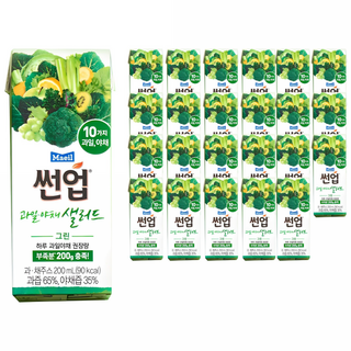 썬업 과일야채샐러드 그린 음료, 200ml, 24개