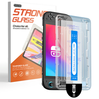 [Vihimai]닌텐도 스위치2 전용 강화유리 9H 지문방지 액정 보호필름 및 가이드 툴 세트, 1개, HD강화유리 필름, SW207