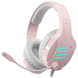 아이리버 노이즈 캔슬링 마이크 레이보우 LED USB 게이밍 헤드셋, 1 COLOR ( 1년 A/S ) EQWEAR-G7H, 1 COLOR ( 1년 A/S ) PINK