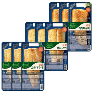 CJ 비비고 순살 생선구이 60g 혼합 9개 (고등어+삼치+가자미 각 3개), 1세트, 540g