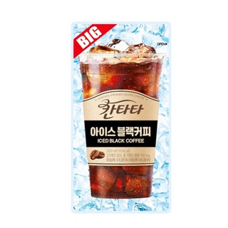 롯데칠성 칸타타 아이스 빅 블랙커피 파우치음료 320ml, 16개