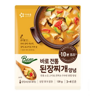 아워홈 바로 전통 된장찌개 양념 120g, 4개