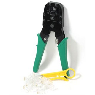 랜장비 네트워크장비 랜공구 랜툴 랜커넥터 네트워크공사 RJ45랜툴 랜플러그, 랜툴세트(랜툴+랜커넥터), 1개