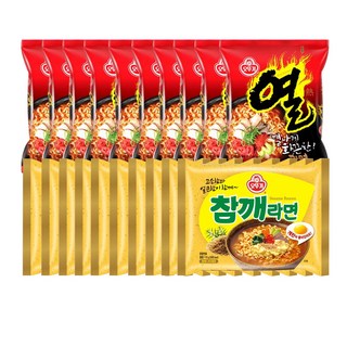 오뚜기 참깨라면 10개 + 오뚜기 열라면 10개, 20개