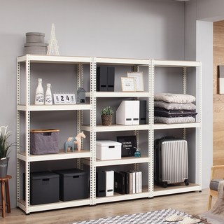 스피드랙 무볼트조립 4단 앵글 베란다 다용도선반, 1개, 화이트