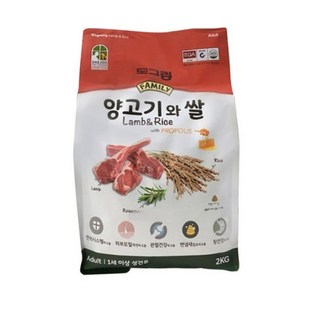 도그랑 어덜트 양고기와 쌀 훼미리 건식사료, 양, 2kg, 2개