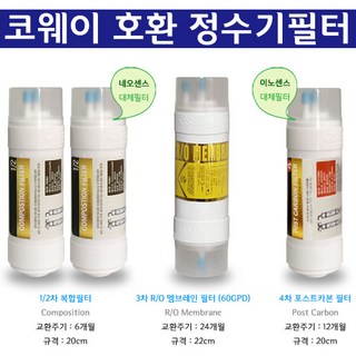 코웨이 CHP-260L 국산 고품질 호환대체필터 1년치 4개1세트, 4개