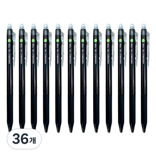 비툰 지워지는 볼펜 0.5mm 블랙, 36개, 검정