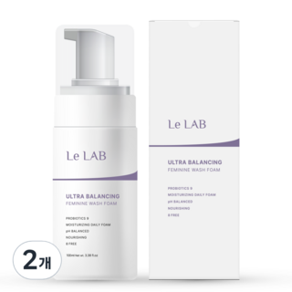 르랩 산부인과 여성청결제 미산성 Y존케어 유산균 폼타입, 2개, 100ml