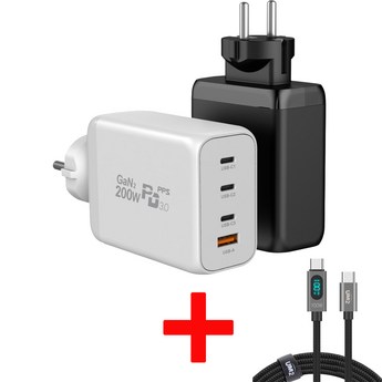 강력한 200W MacBook 노트북 충전기: Satechi GaN PD 고속 멀티 충전기-추천-상품