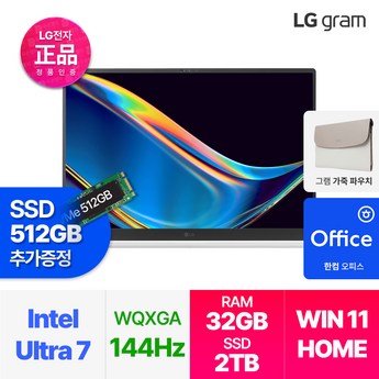 2024 LG 그램 프로 17인치 대화면 캐드 전문가용 144HZ 가벼운 노트북-추천-상품