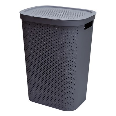 샤바스 샤론 펀칭 세탁물 보관함 60L, 차콜, 1개