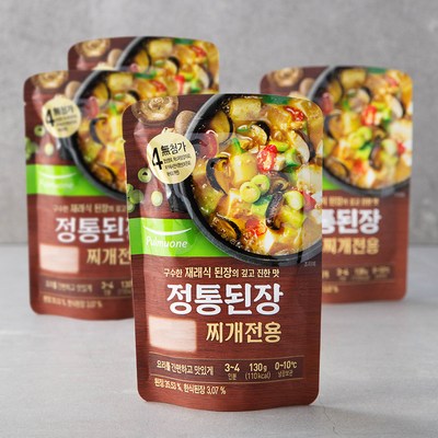  풀무원 정통 된장찌개, 130g, 4입 _맛과 영양 모두 갖춘 된장찌게