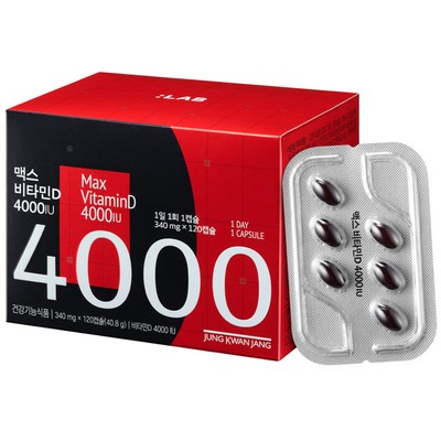 정관장 맥스 비타민D 4000IU 40.8g, 120정, 1개_겨울철 건강 지키는 비밀
