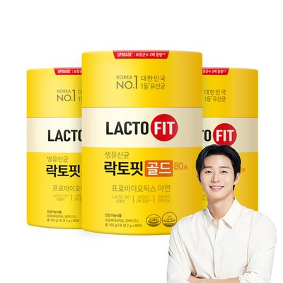 락토핏 골드 80포 유산균, 160g, 3개