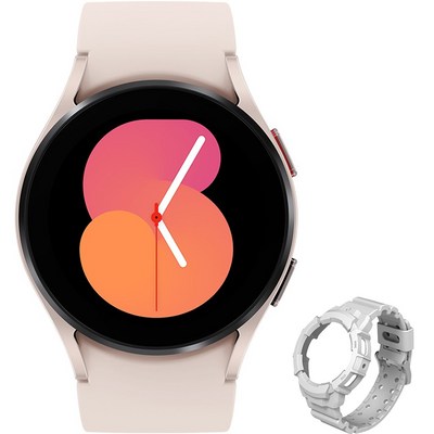 삼성 갤럭시워치5 블루투스 SM-R900N + 워치5 풀커버 스타일링 팩, 40mm, GPS, 핑크 골드