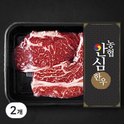 농협안심한우 등심 1등급 구이용 (냉장), 200g, 2개