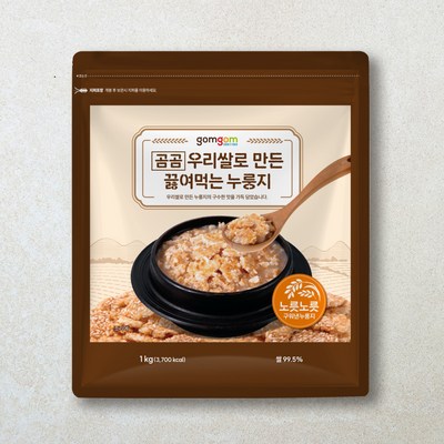  곰곰 우리쌀로 만든 끓여먹는 누룽지, 1kg, 1개 