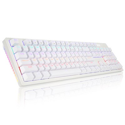 앱코 HACKER 축교환 측면 RGB 라이팅 이중사출 게이밍 기계식 키보드 적축, 화이트, K515, 일반형