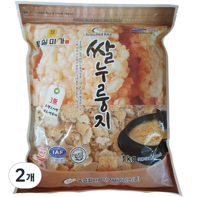  황실미가 쌀누룽지, 1kg, 2개 _고소한 맛이 일품