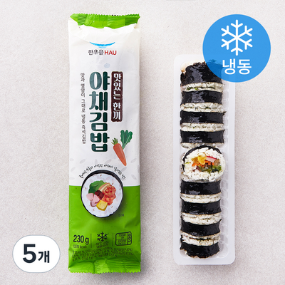  한우물 야채김밥 (냉동), 230g, 5개 