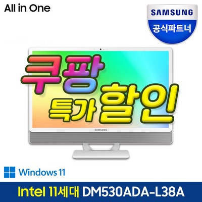 삼성전자 올인원PC 일체형PC DM530ADA-L38AH (화이트), SSD 256GB+RAM 8GB