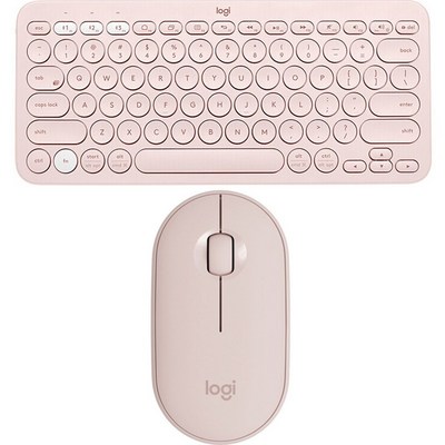 로지텍 페블 무선 마우스 M350, 마우스 + 키보드, 핑크