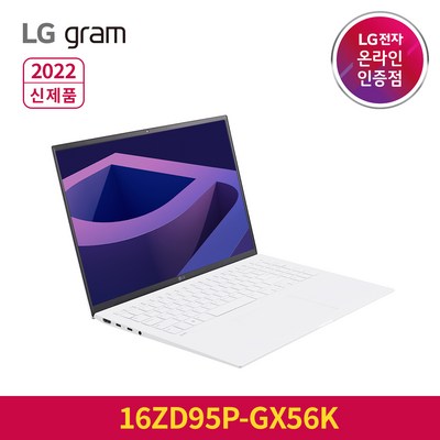 2022 LG전자 그램 16ZD95P-GX56K (40.6cm i5-1155G7 NVMe 256GB 16GB), FreeDOS, 16GB, 코어 i5, 스노우 화이트