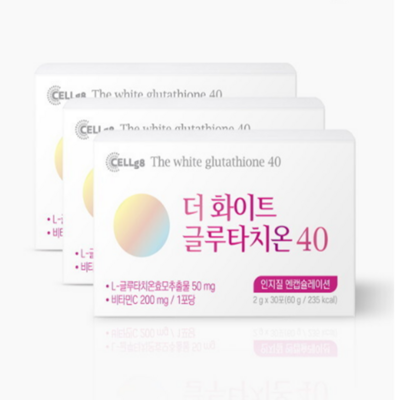 셀게이트 더 화이트 글루타치온 40 인지질코팅 30포, 2g, 60개_더화이트글루타치온40효능으로 맑고 생기 넘치는 피부를 만들어보세요