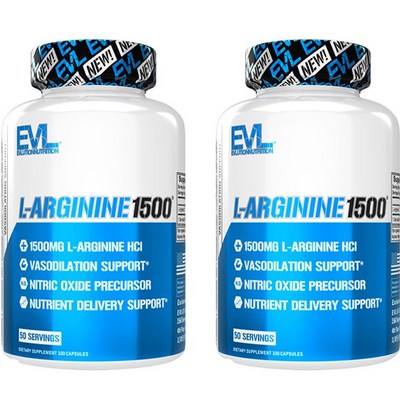  EVLUTIONNUTRITION L-아르기닌 1500mg 캡슐, 100정, 2개 _