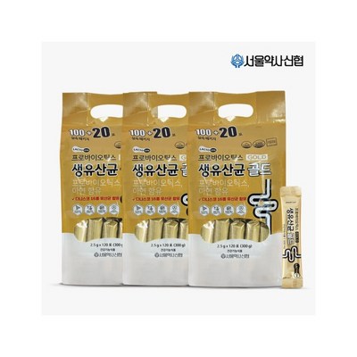 [서울약사신협] [L 단독] 프로바이오틱스 생유산균 골드 120포 3세트 (12개월분), 300g, 3개_건강한 내 장건강을 위한 서울약사신협 프로바이오 유산균