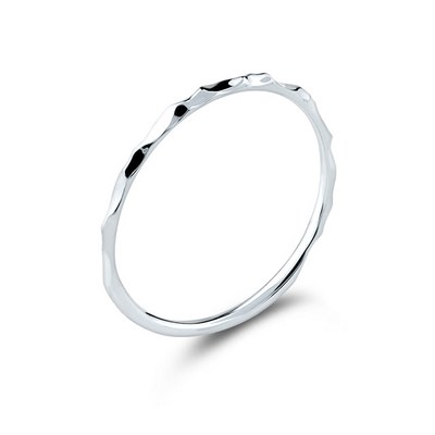 D102Fashion 14K 18K 해머드 슬림 반지