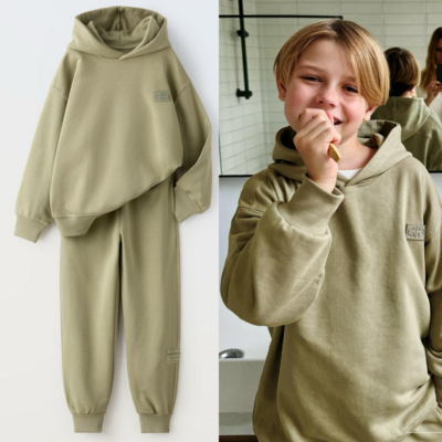 자라 키즈 HOODIE AND JOGGER CO-ORD / 조거 팬츠 & 후드 스웨트셔츠 세트 Olive Green 6-7 8-9 세_건강한 아이를 위한 자라키즈 상품 소개