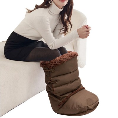 발 보온 쿠션 방한 무전력 워머 발난로 풋워머 사무실 온열 캠핑 휴대 방한용품, 브라운