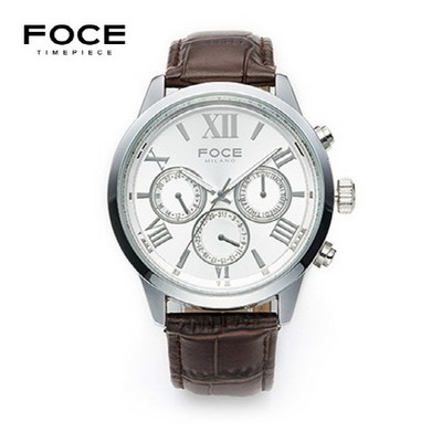 포체 버튼 남성 가죽 45mm 패션 시계 FM7502WR / FOCE