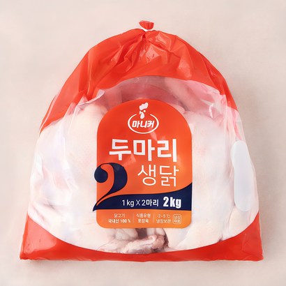 마니커 1등급 두마리 생닭 11호 (냉장), 1000g, 2개입