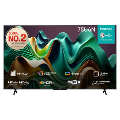 하이센스 안드로이드12 4K Mini LED 스마트TV, 190cm(75인치), 75U6N, 스탠드형, 방문설치