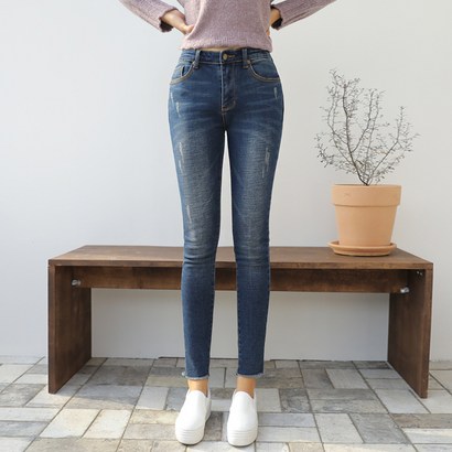 빼빼 여성용 위빙기모 반하이웨스트 스키니 청바지 리뷰후기